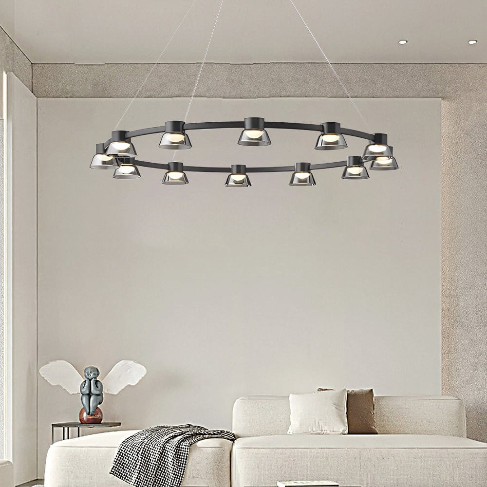 GRIMSBY SMOKEY GLASS RING PENDANT LIGHT