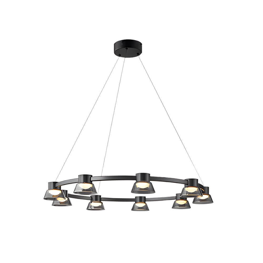 GRIMSBY SMOKEY GLASS RING PENDANT LIGHT