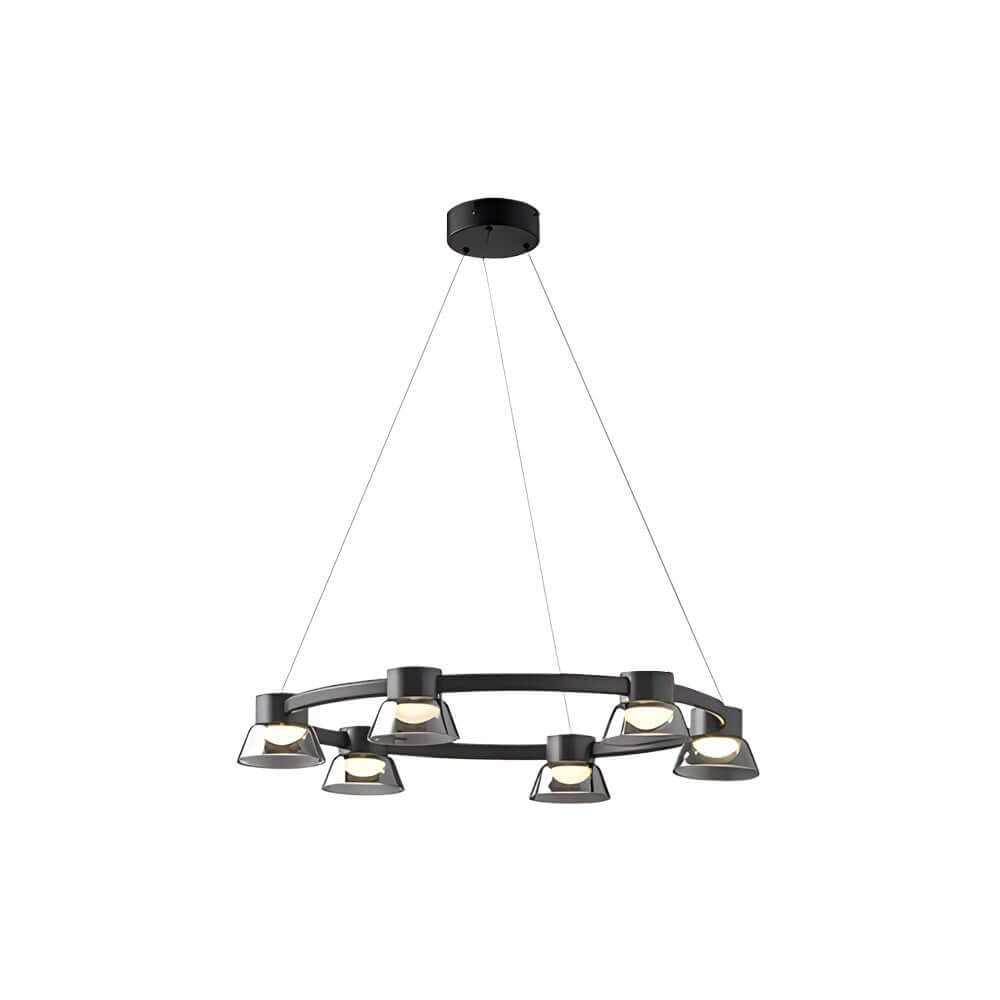 GRIMSBY SMOKEY GLASS RING PENDANT LIGHT