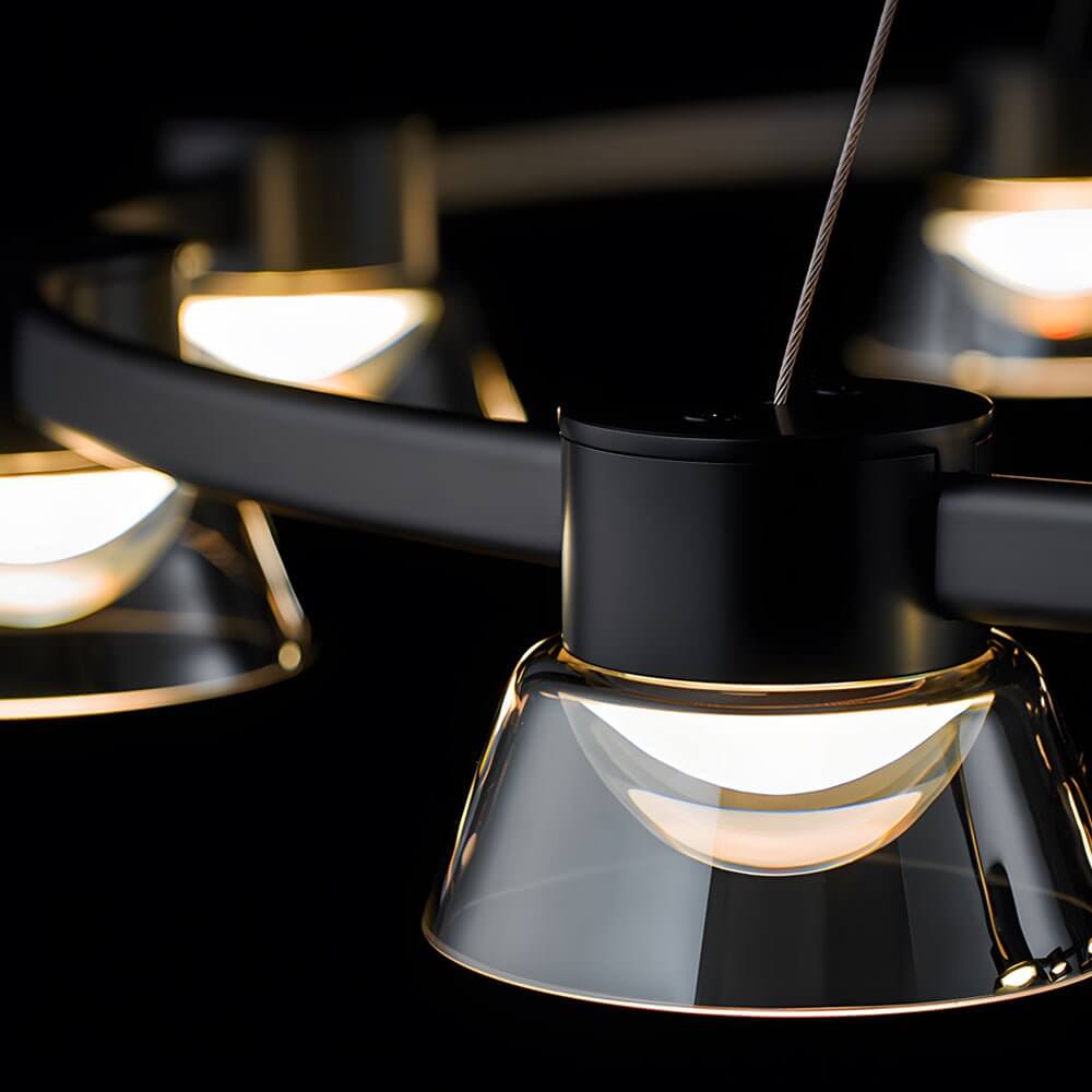 GRIMSBY SMOKEY GLASS RING PENDANT LIGHT