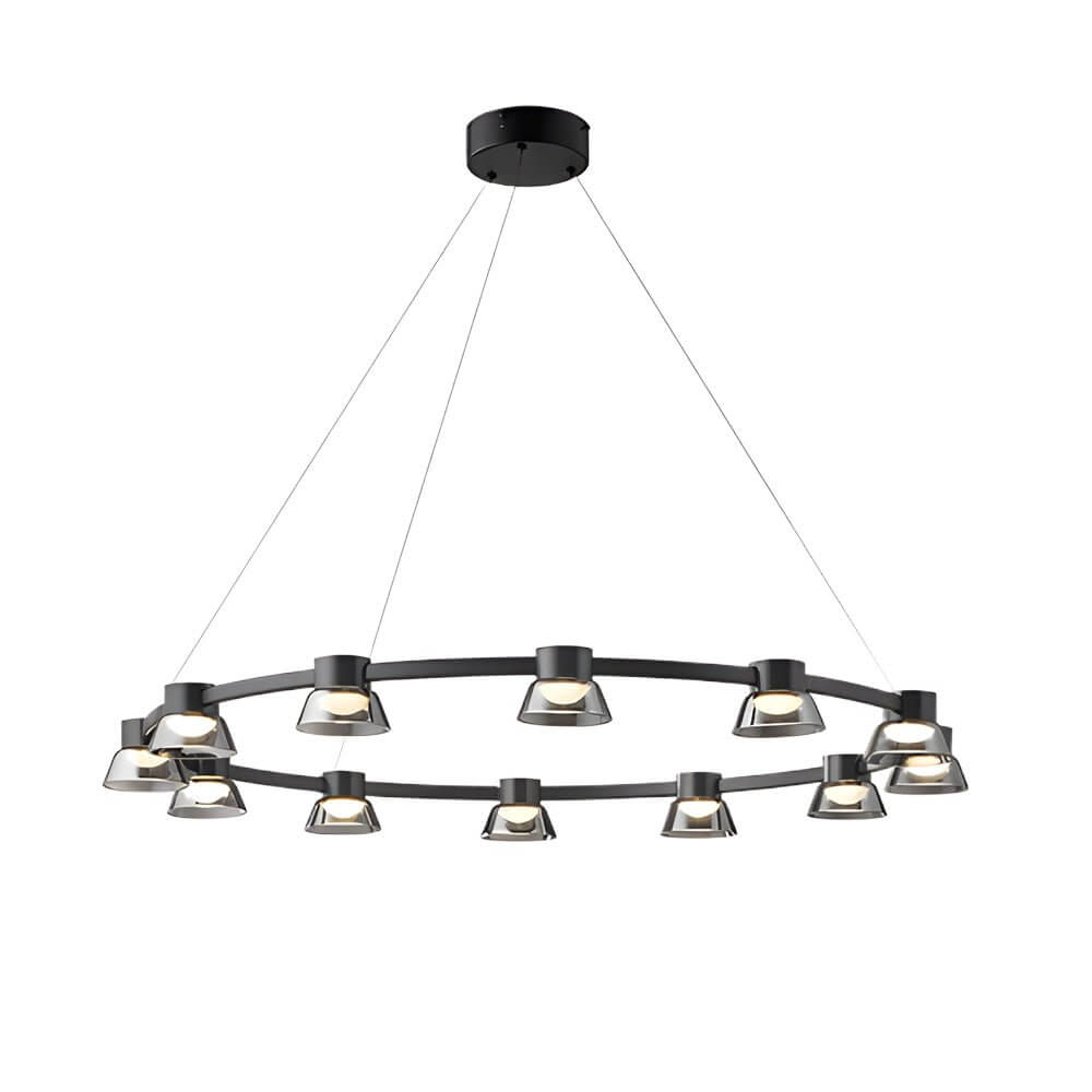 GRIMSBY SMOKEY GLASS RING PENDANT LIGHT