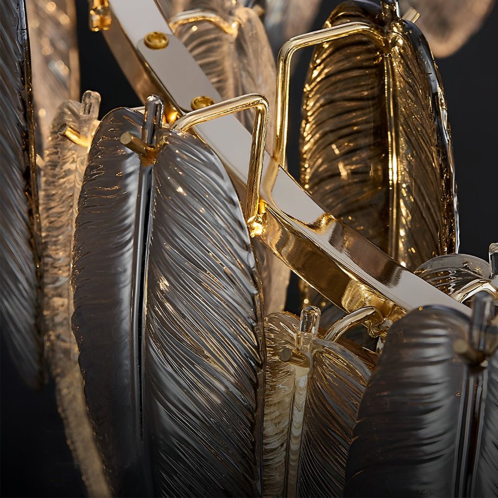 WINTHROP FEATHERED GLASS TRILOGY CHANDELIER