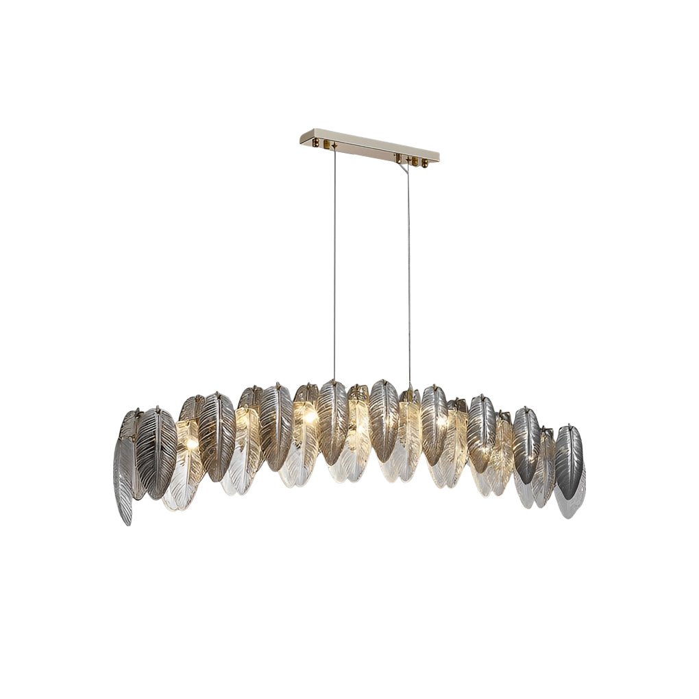 WINTHROP FEATHERED GLASS TRILOGY CHANDELIER