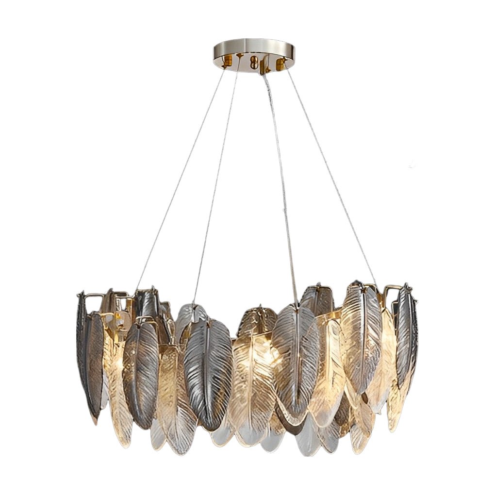 WINTHROP FEATHERED GLASS TRILOGY CHANDELIER