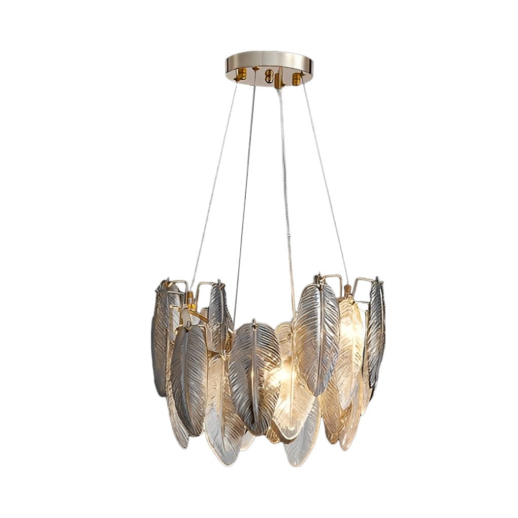 WINTHROP FEATHERED GLASS TRILOGY CHANDELIER