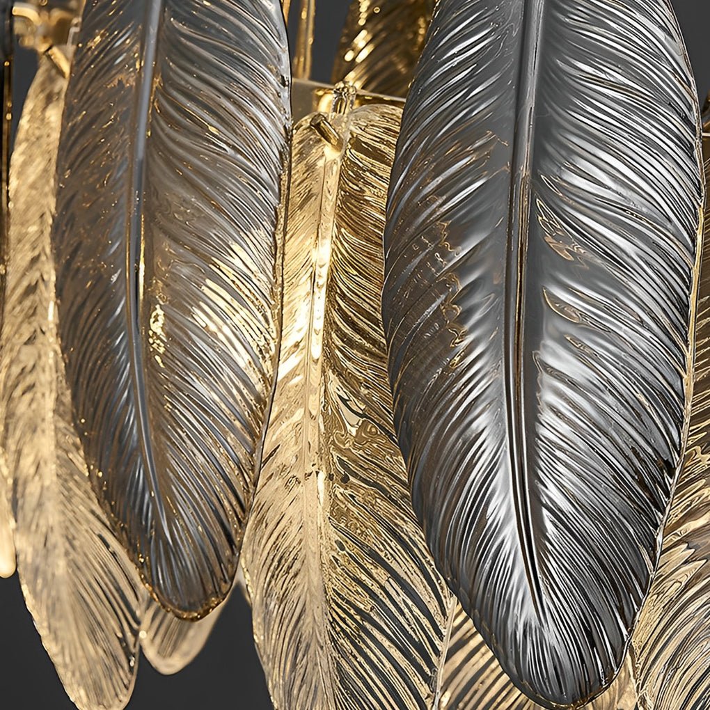 WINTHROP FEATHERED GLASS TRILOGY CHANDELIER