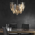 WINTHROP FEATHERED GLASS TRILOGY CHANDELIER