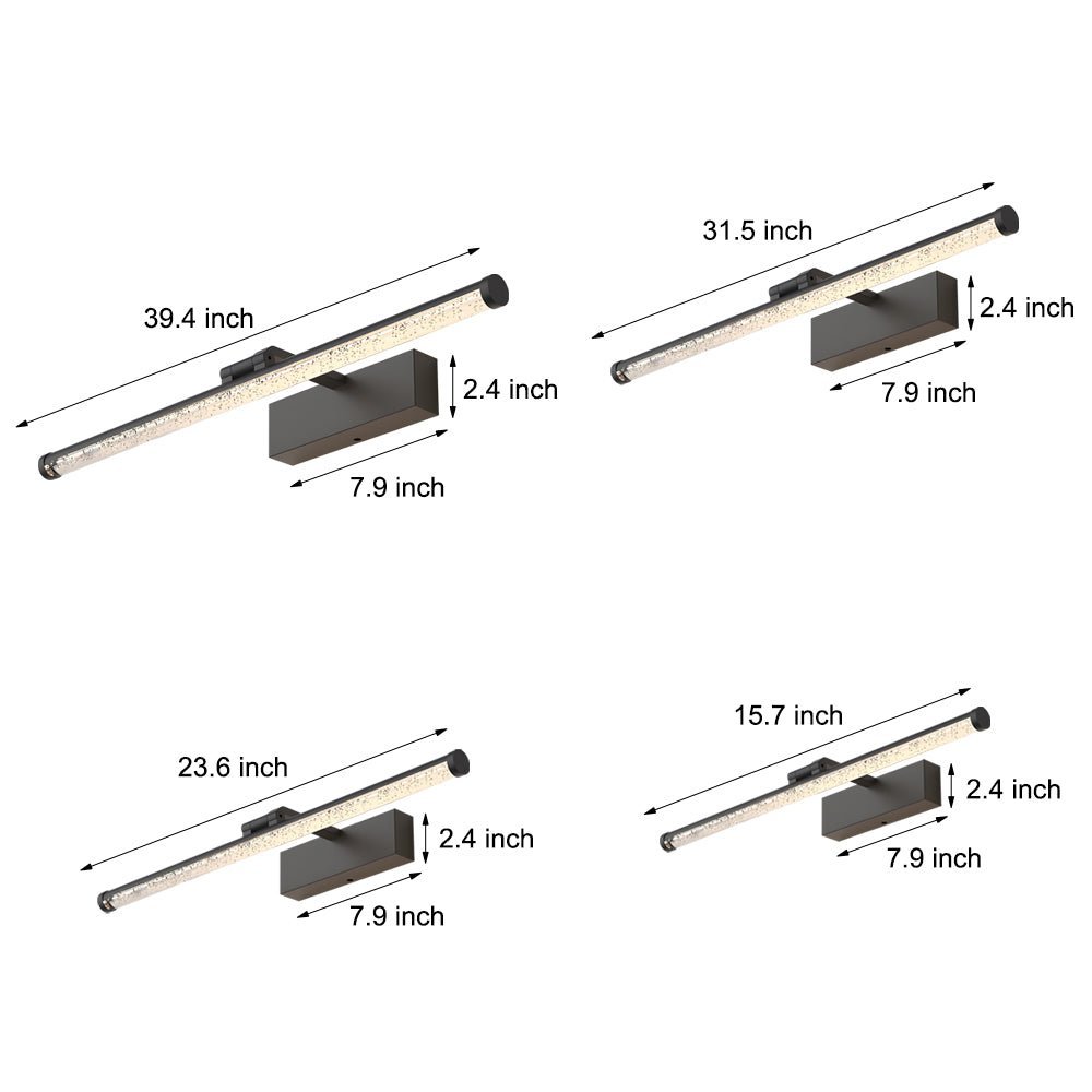 WINTHORPE ROTATING ACRYLIC LED BATHROOM LIGHT BAR WITH DIMMER