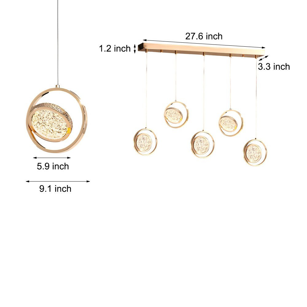 WINTHORPE 270° ROTATING ACRYLIC TRIO PENDANT LIGHT
