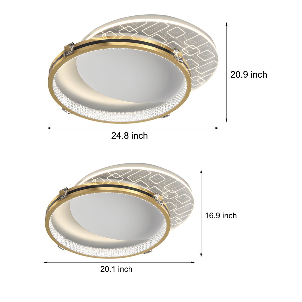 BRAMBLEWOOD ROUNDED ACRYLIC LED CEILING LANTERN WITH THREE DIMMING MODES