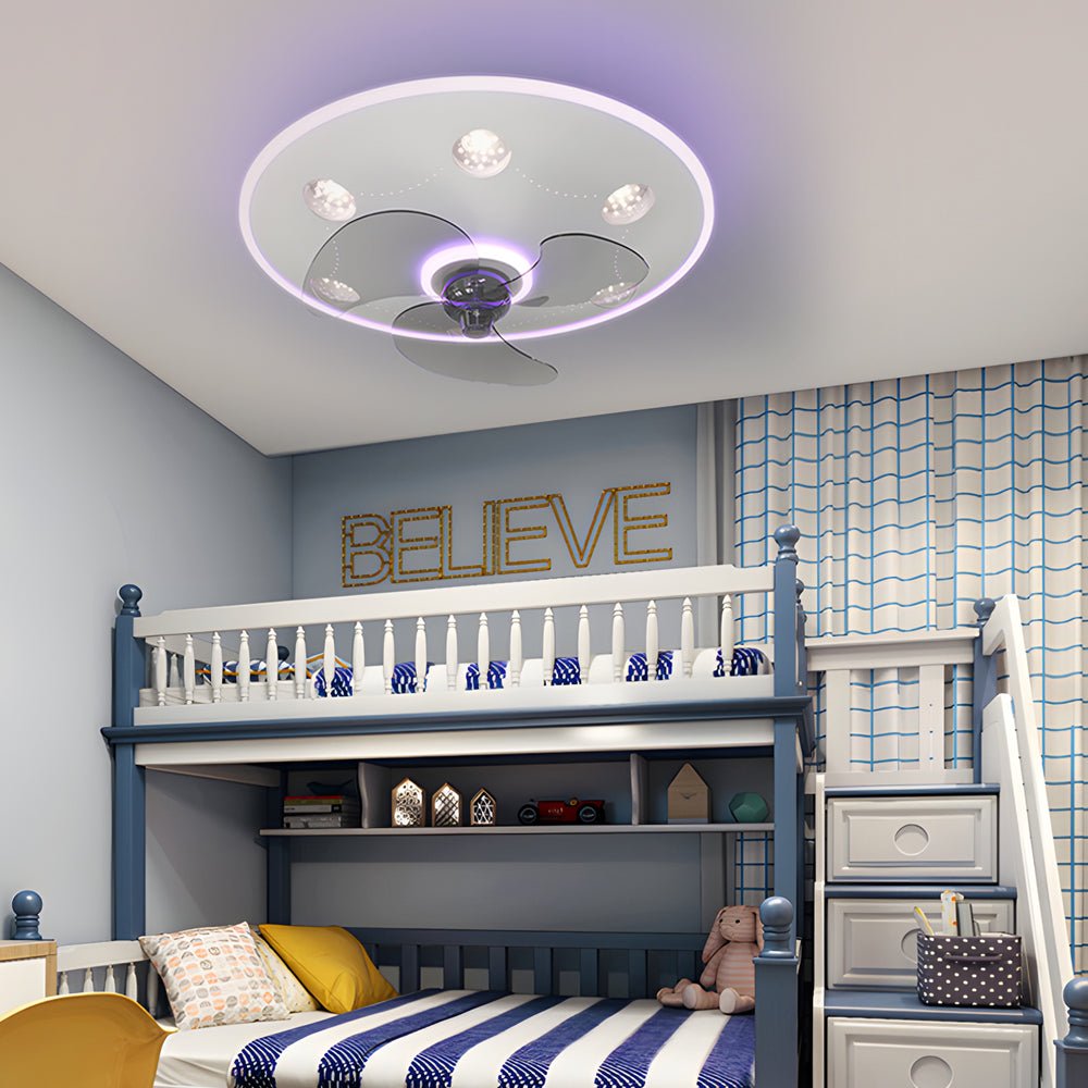 WINDSOR ACRYLIC TRILOGY CEILING FAN WITH DIMMABLE LIGHTING