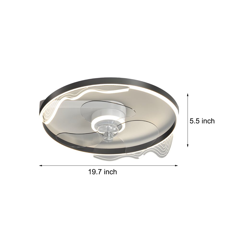 WINDSOR ACRYLIC CIRCLE CEILING FAN WITH DIMMABLE LED LIGHTS