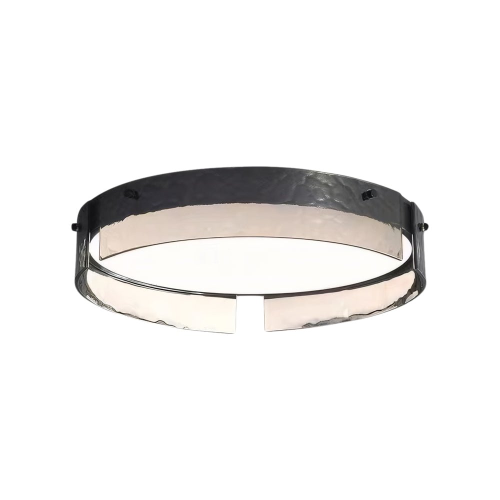 RAVENHURST HAMMERED GLASS CIRCULAR LED CEILING FIXTURE