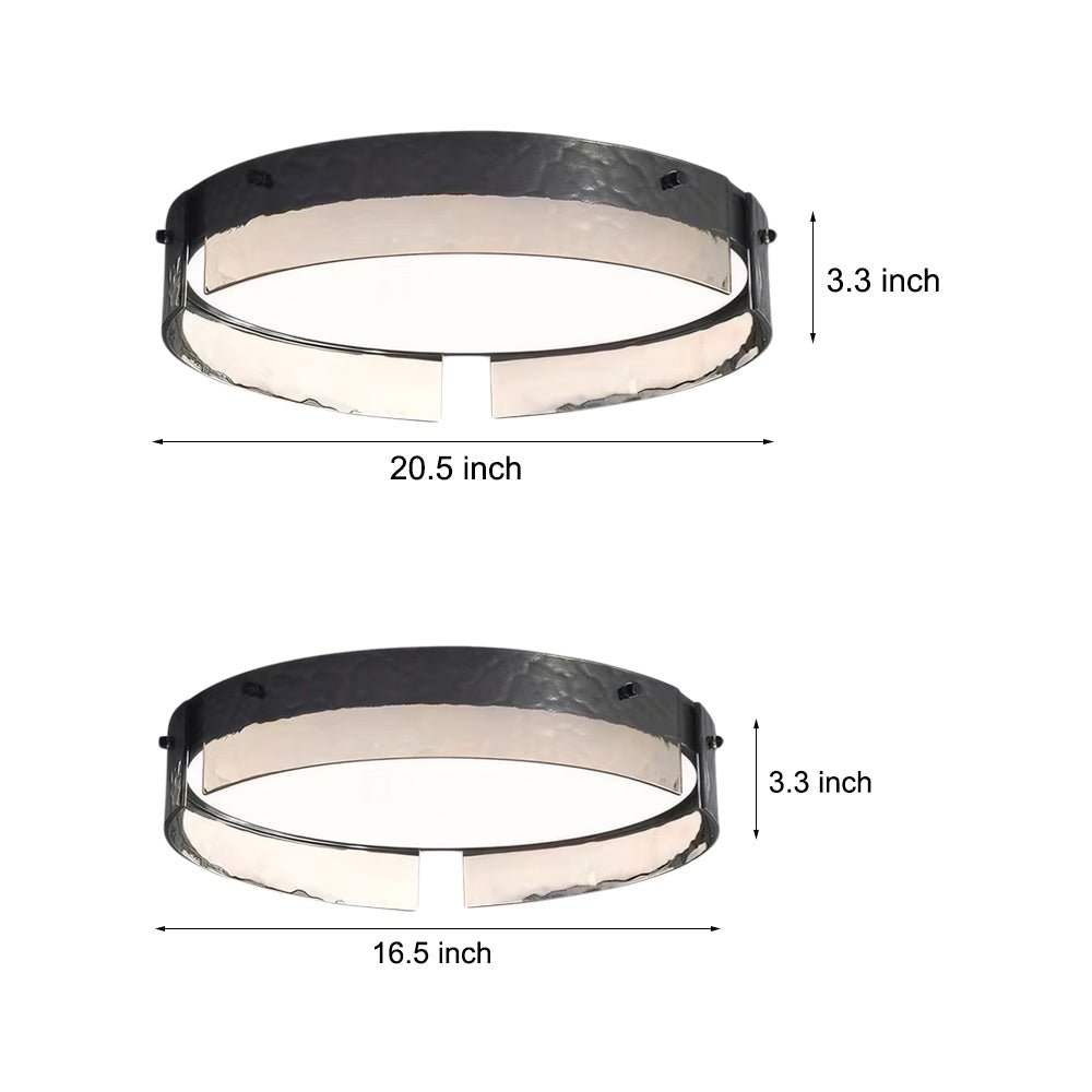 RAVENHURST HAMMERED GLASS CIRCULAR LED CEILING FIXTURE