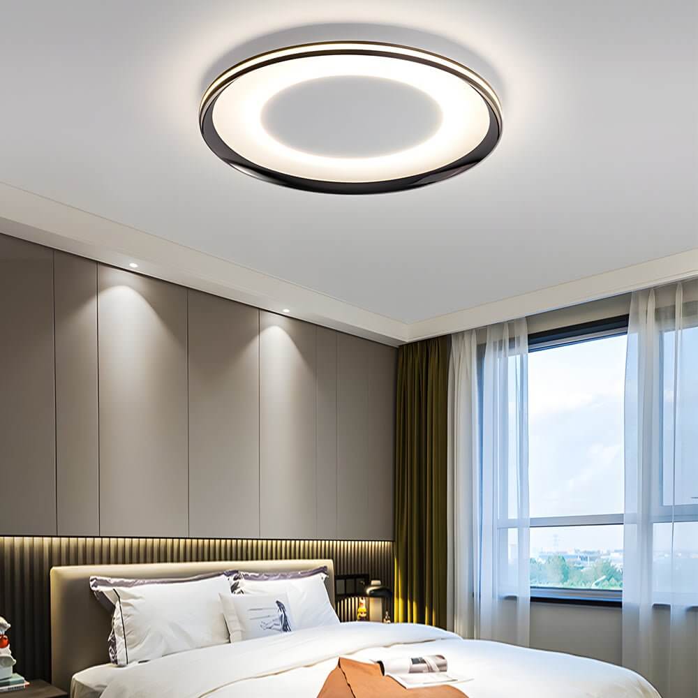 RAVENHURST CIRCULAR BLACK LED CEILING LUMINAIRE