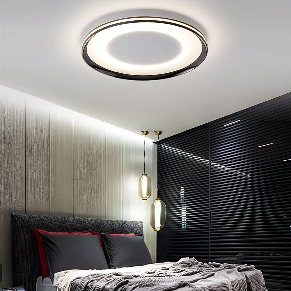 RAVENHURST CIRCULAR BLACK LED CEILING LUMINAIRE