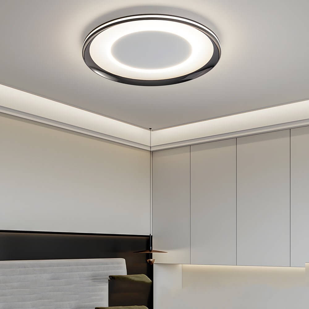 RAVENHURST CIRCULAR BLACK LED CEILING LUMINAIRE