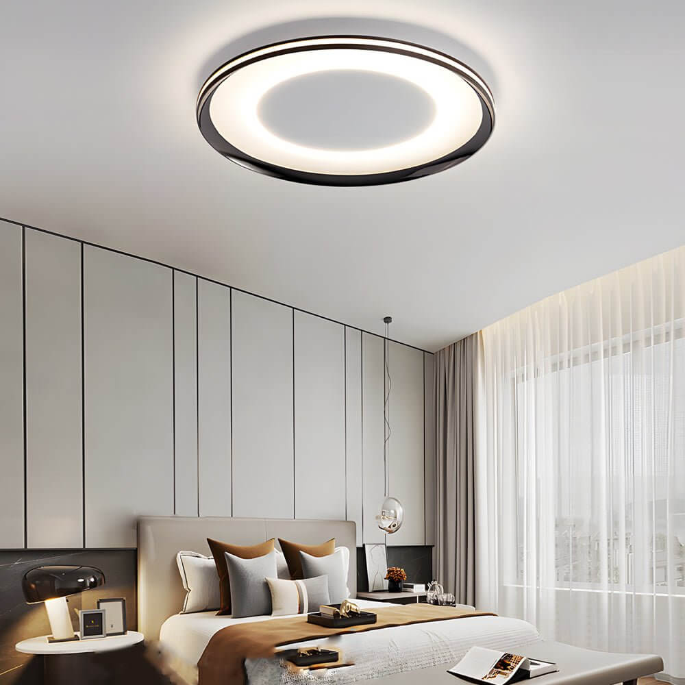 RAVENHURST CIRCULAR BLACK LED CEILING LUMINAIRE