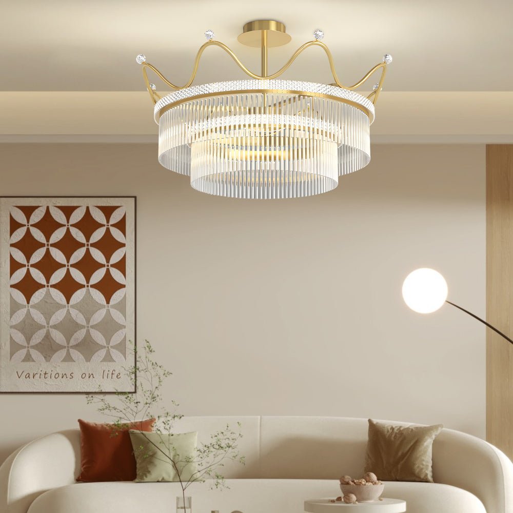 WINTERBORNE CRYSTAL ORB THREE-TIER DIMMING CHANDELIER