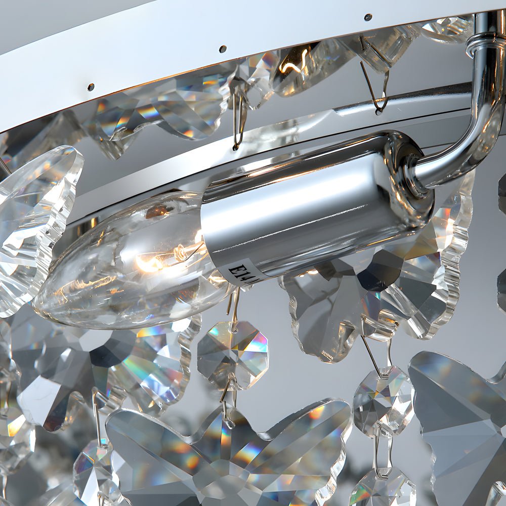 WINTERBOURNE CRYSTAL DROPLET CEILING LIGHT WITH DIMMABLE TASSEL ACCENTS