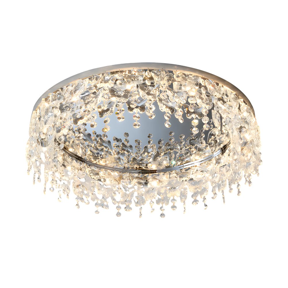 WINTERBOURNE CRYSTAL DROPLET CEILING LIGHT WITH DIMMABLE TASSEL ACCENTS