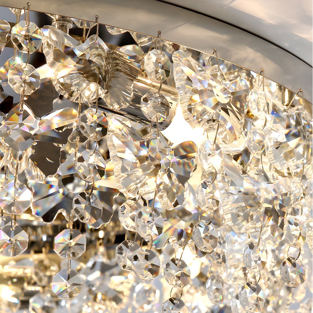 WINTERBOURNE CRYSTAL DROPLET CEILING LIGHT WITH DIMMABLE TASSEL ACCENTS