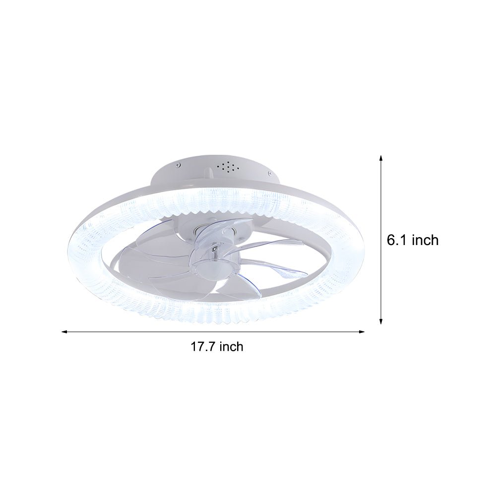WINTHORPE CIRCULAR DIMMABLE CEILING FAN WITH RGB LIGHTING AND REMOTE CONTROL