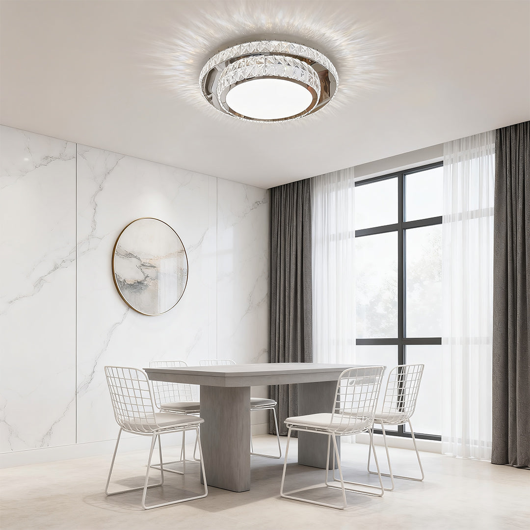 WINDSOR CRYSTAL EMBELLISHED FLUSH CEILING LAMP