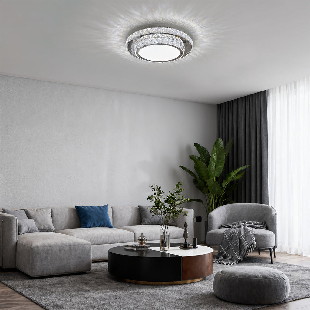 WINDSOR CRYSTAL EMBELLISHED FLUSH CEILING LAMP