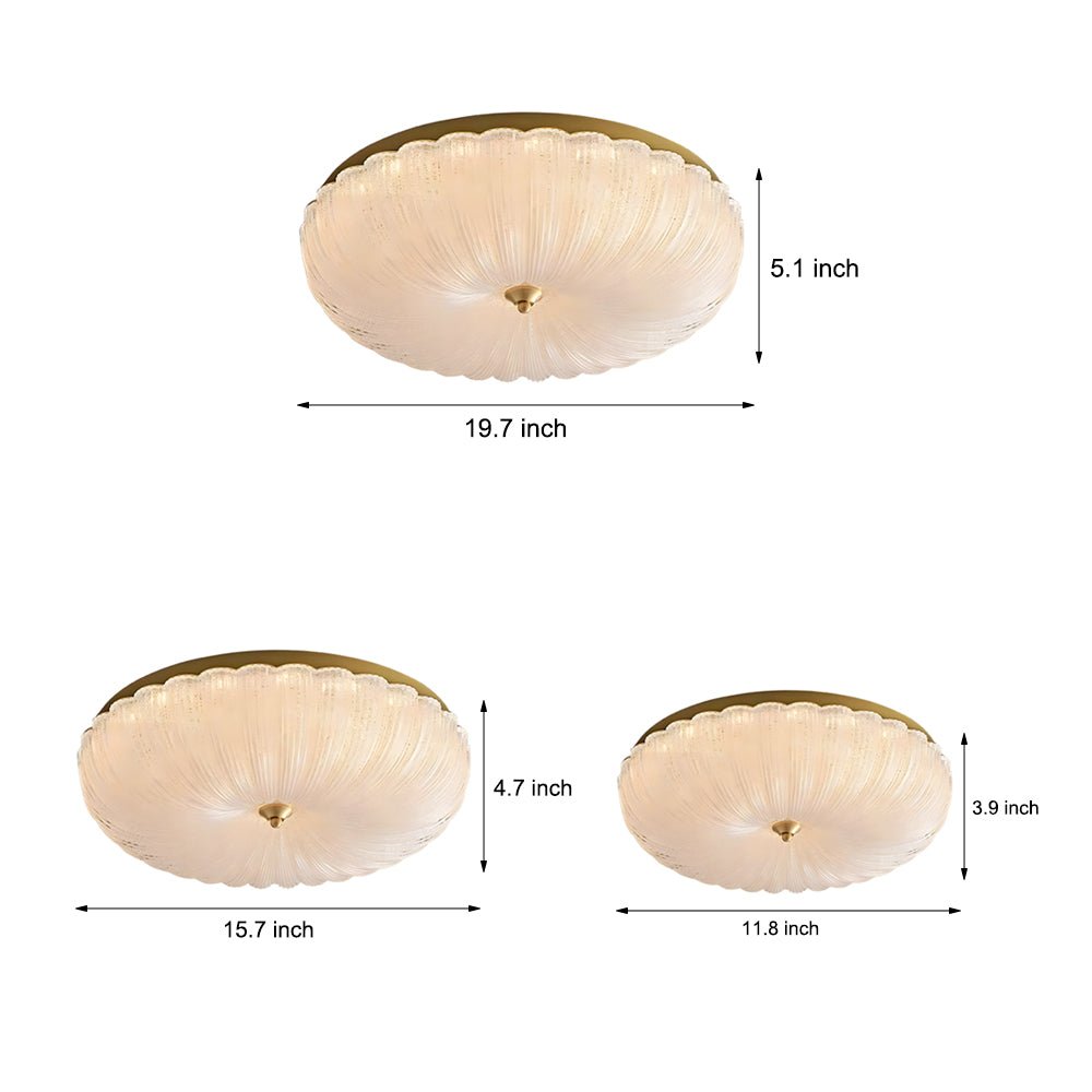 CHARLESTON COPPER TRILOGY CEILING LANTERN WITH DIMMING GLASS PETALS