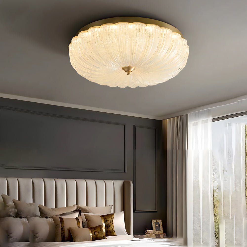 CHARLESTON COPPER TRILOGY CEILING LANTERN WITH DIMMING GLASS PETALS