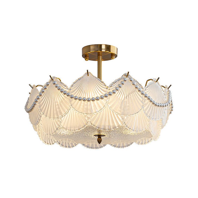 MARSEILLE SEASHELL GLASS DOME CHANDELIER WITH GRADUAL LIGHTING