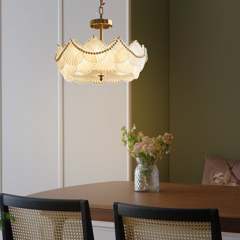 MARSEILLE SEASHELL GLASS DOME CHANDELIER WITH GRADUAL LIGHTING