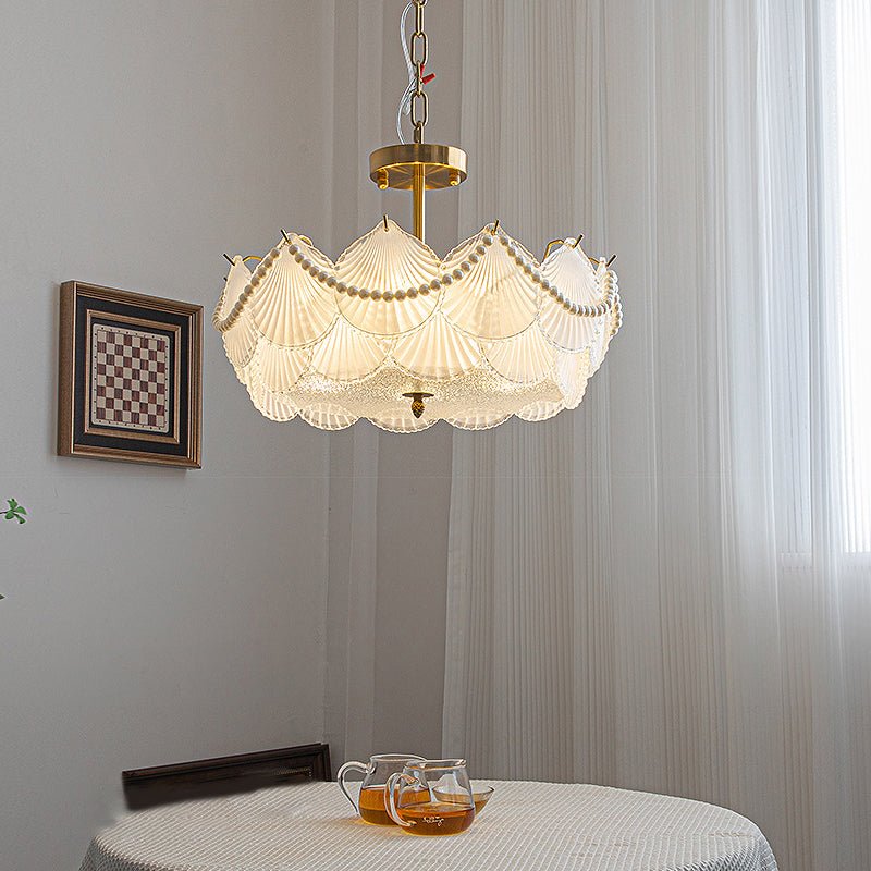 MARSEILLE SEASHELL GLASS DOME CHANDELIER WITH GRADUAL LIGHTING