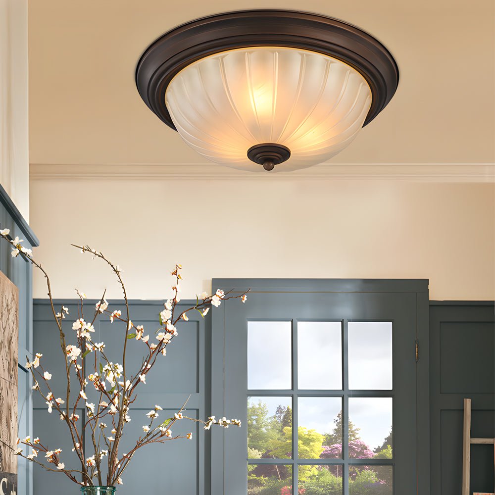 WINTHROP ROUND GLASS ILLUMINATOR WITH IRON FRAME