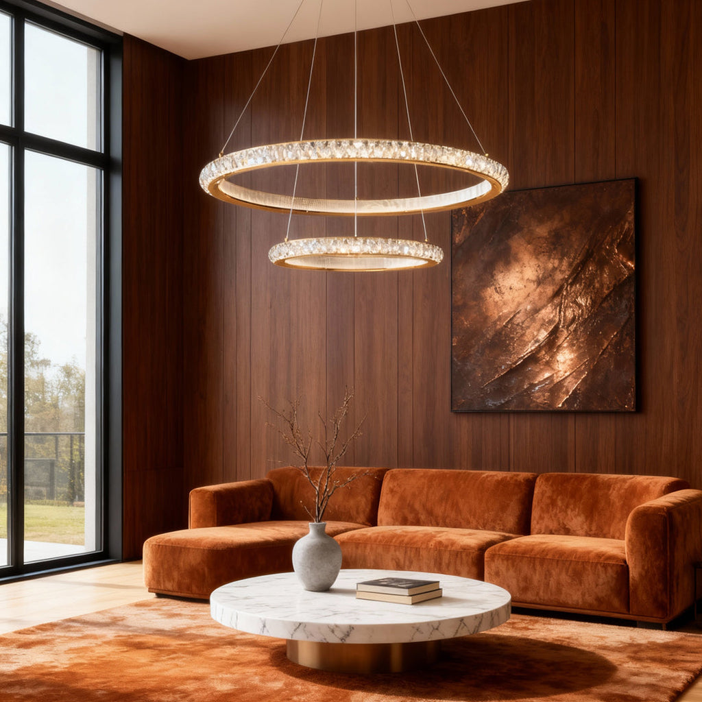 VERITY GILDED CRYSTAL ORB CEILING LUMINAIRE