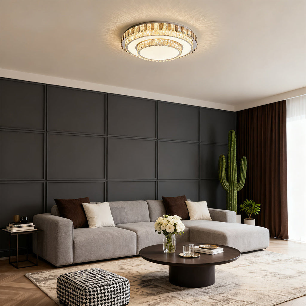 WINTHROP CRYSTAL EMBELLISHED FLUSH CEILING LIGHT