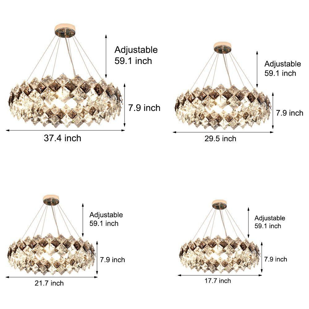 CHARLESTON CRYSTAL RADIANCE 3-TIER DINING CHANDELIER
