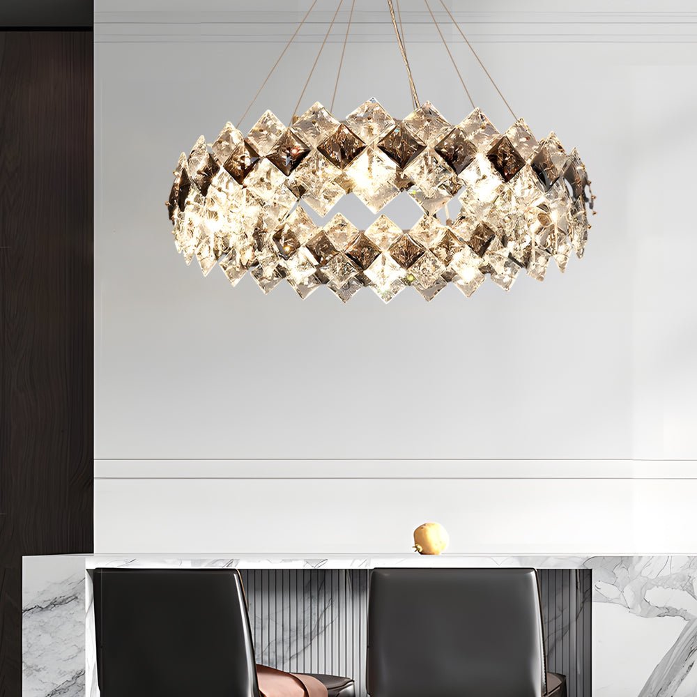 CHARLESTON CRYSTAL RADIANCE 3-TIER DINING CHANDELIER