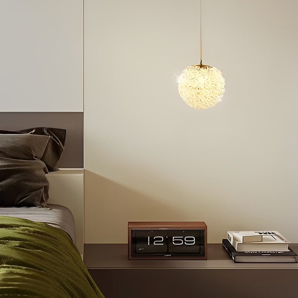 WINSLOW CRYSTAL ORB THREE-TIERED DIMMABLE PENDANT LIGHT"  
2. "FARNWORTH SPHERICAL GLASS HANGING LANTERN WITH VARIABLE BRIGHTNESS"  
3. "HAMPSTEAD POLISHED CRYSTAL GLOBE PENDANT WITH TRIPLE DIMMING"  
4. "BROMLEY LUSTROUS CRYSTAL BALL SUSPENDED LIGHT WITH