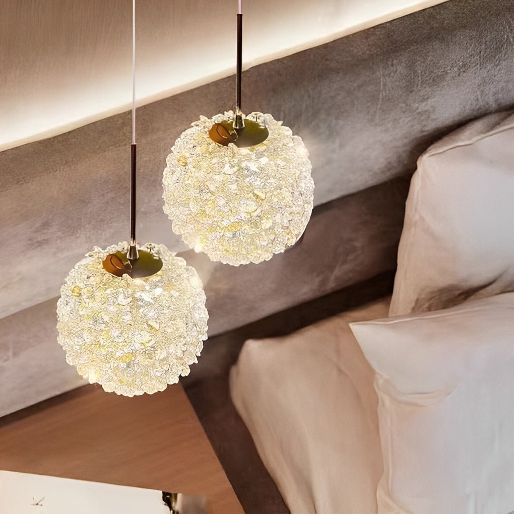 WINSLOW CRYSTAL ORB THREE-TIERED DIMMABLE PENDANT LIGHT"  
2. "FARNWORTH SPHERICAL GLASS HANGING LANTERN WITH VARIABLE BRIGHTNESS"  
3. "HAMPSTEAD POLISHED CRYSTAL GLOBE PENDANT WITH TRIPLE DIMMING"  
4. "BROMLEY LUSTROUS CRYSTAL BALL SUSPENDED LIGHT WITH