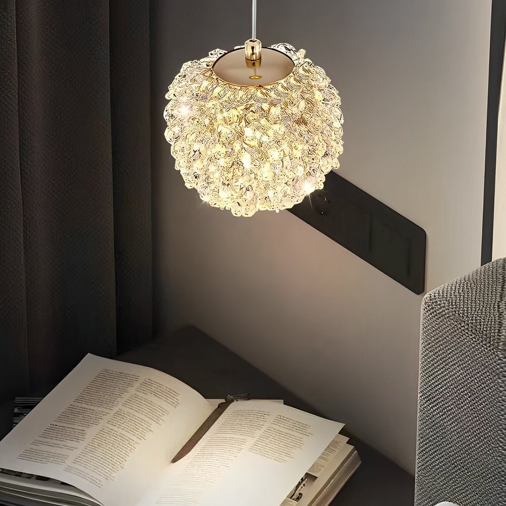 WINSLOW CRYSTAL ORB THREE-TIERED DIMMABLE PENDANT LIGHT"  
2. "FARNWORTH SPHERICAL GLASS HANGING LANTERN WITH VARIABLE BRIGHTNESS"  
3. "HAMPSTEAD POLISHED CRYSTAL GLOBE PENDANT WITH TRIPLE DIMMING"  
4. "BROMLEY LUSTROUS CRYSTAL BALL SUSPENDED LIGHT WITH