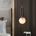 WINDSOR MARBLE ORB PENDANT LIGHT WITH COPPER ACCENTS