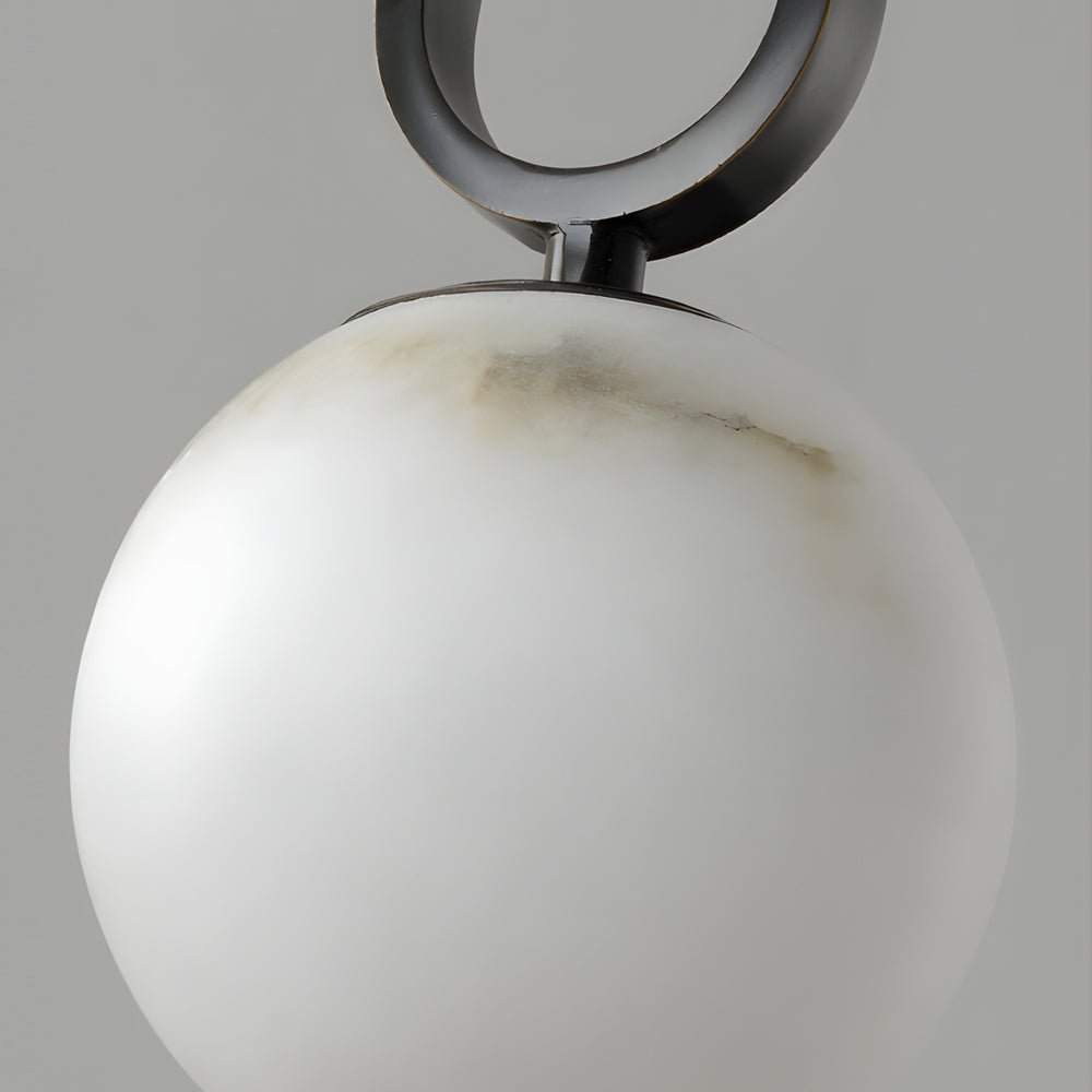 WINDSOR MARBLE ORB PENDANT LIGHT WITH COPPER ACCENTS