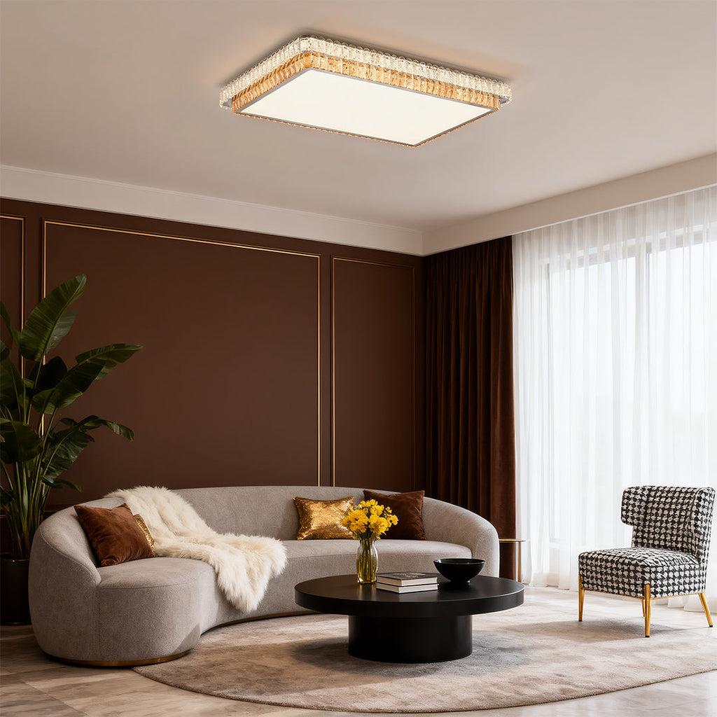 CHARLETON CRYSTAL EMBRACE FLUSH CEILING LANTERN