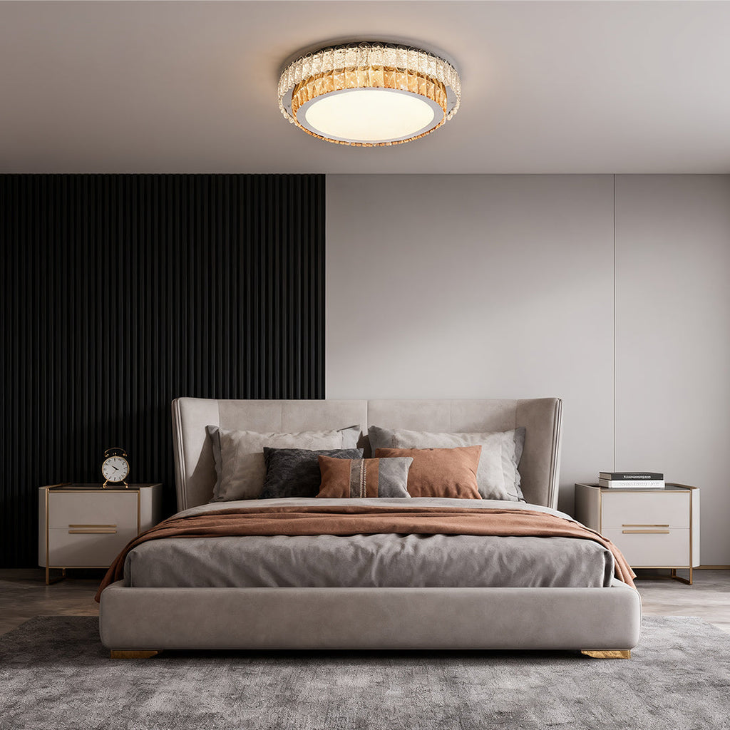 CHARLETON CRYSTAL EMBRACE FLUSH CEILING LANTERN
