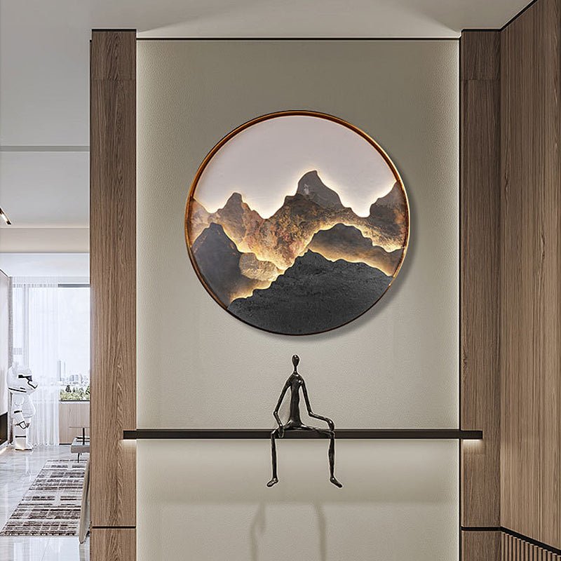 DERBYSHIRE STONE MOUNTAIN LANDSCAPE WALL LAMP