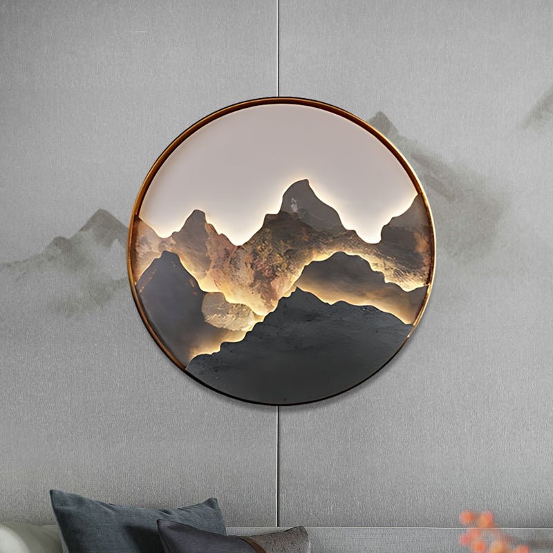 DERBYSHIRE STONE MOUNTAIN LANDSCAPE WALL LAMP