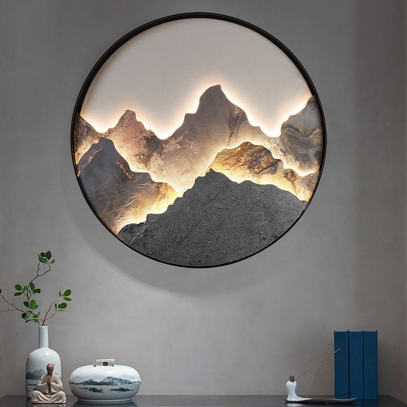 DERBYSHIRE STONE MOUNTAIN LANDSCAPE WALL LAMP
