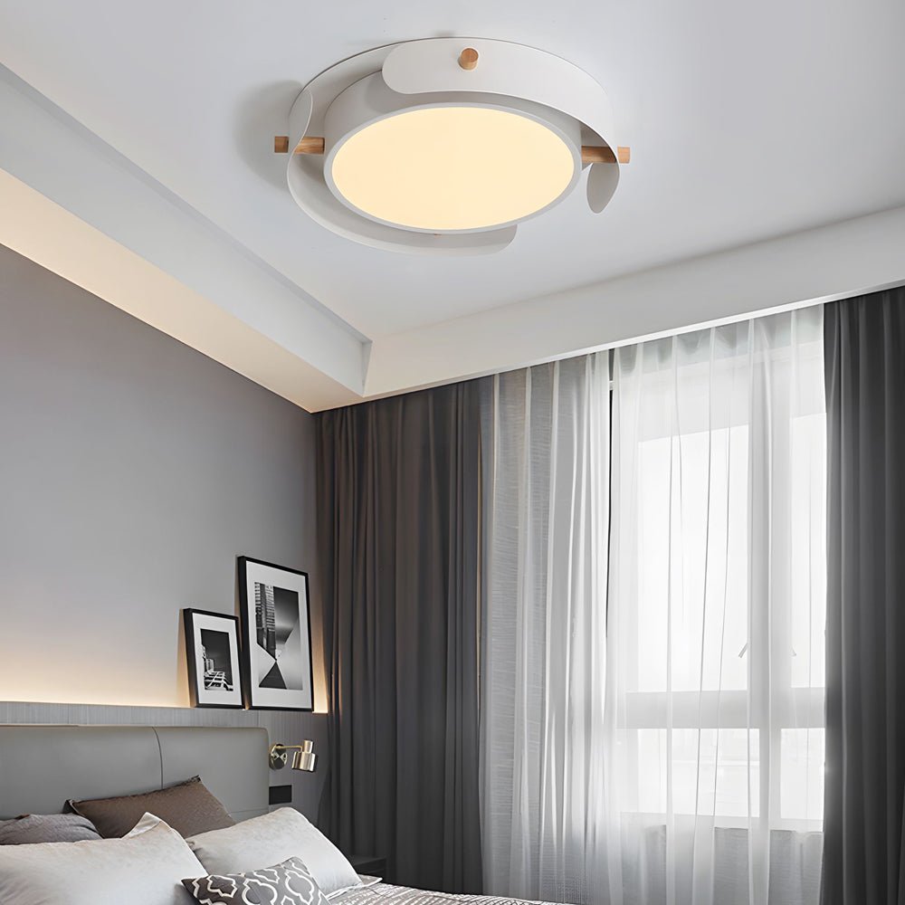 WINTERBOURNE METALLIC WOODEN DRUM CEILING FIXTURE